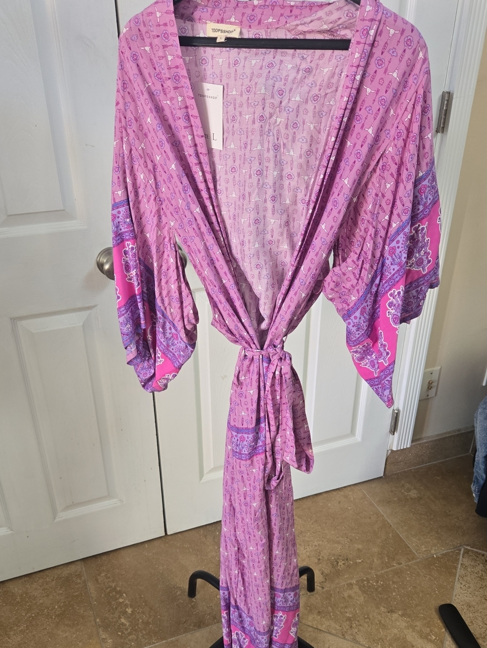 NWT Lavender Paisley Tie-Waist Maxi Dress